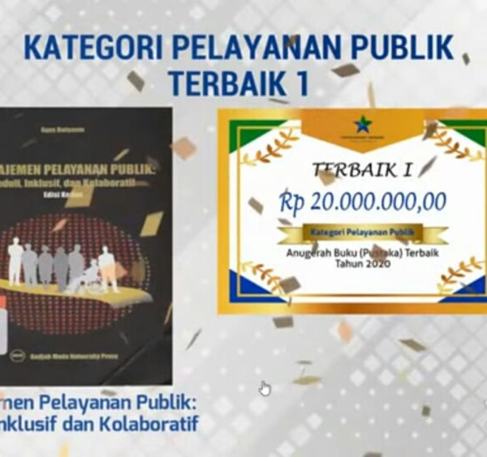 Buku Karya Mendiang Prof Agus Dwiyanto Raih Anugerah Buku (Pustaka) Terbaik 2020