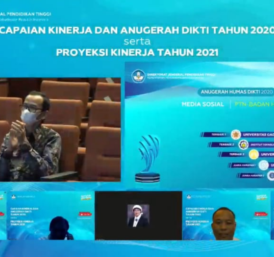 UGM Terbaik 1 Pengelolaan Laman dan Medsos Anugerah Dikti