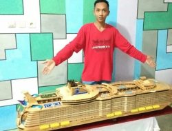 Warga Ponjong Buat Miniatur Kapal Pesiar dari Bambu Laku Belasan Juta Rupiah