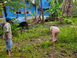 Kerja Bakti Warga RT 4 RW 2 Desa Tambak Agung Dilanjut Penyemprotan Desinfektan