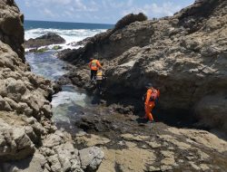 Terjatuh Dari Tebing Grendan, Anggota Polsek  Kokap Terbawa Arus Pantai Jungwok