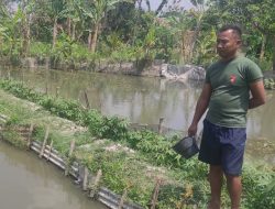 Bripka Ermawan Polisi Jalan Raya Polda DIY Beri Pakan Ikan di Waktu Senggang