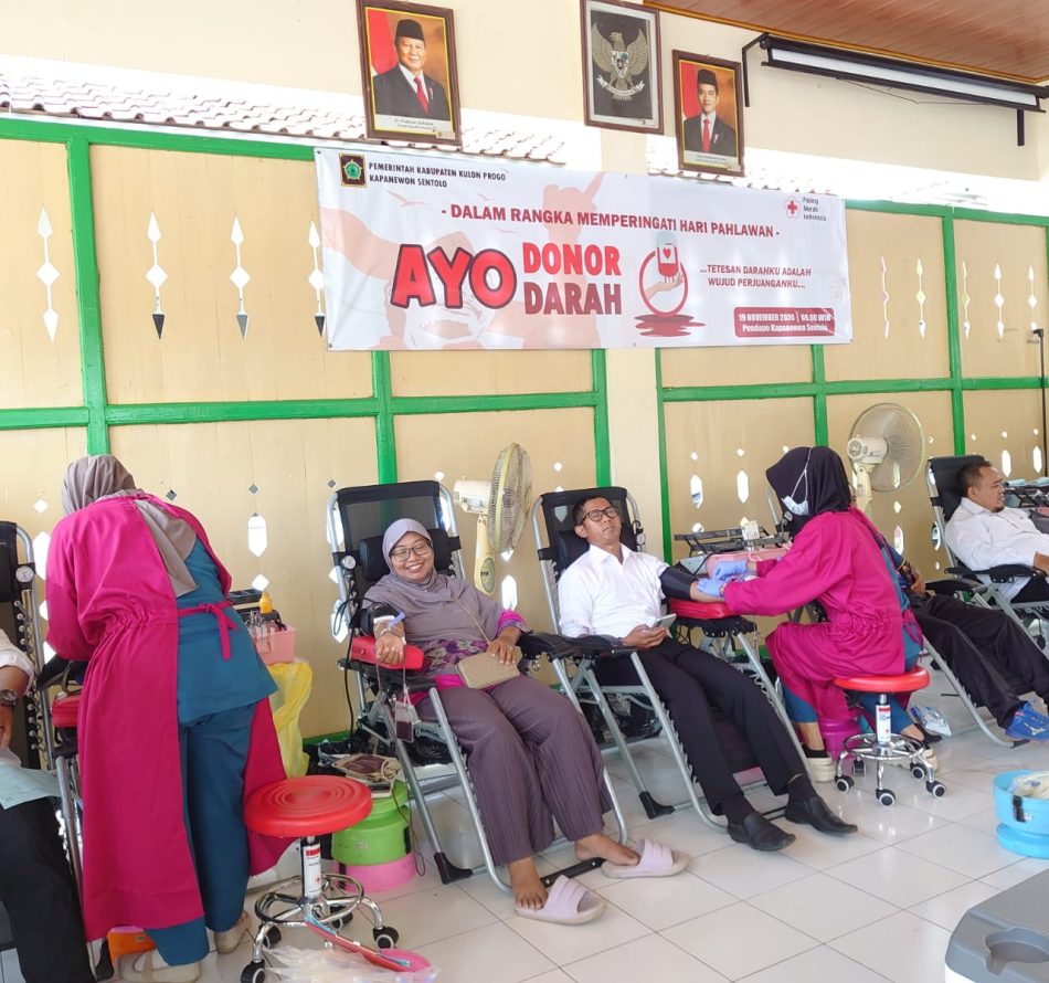 Peringati Hari Pahlawan, Kapanewon Sentolo Gelar Donor Darah
