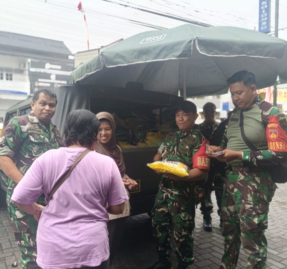 Koramil 11 Depok Laksanakan Gerakan Pangan Murah di Pasar Kolombo